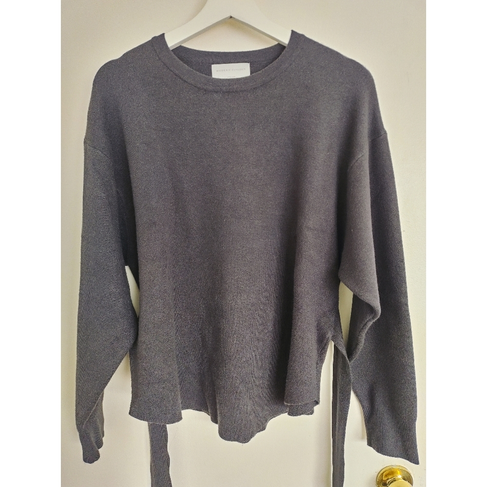 Modern Citizen Wrap Nara Tie-Front Knit Sweater Top Size M